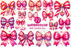 Pink Coquette Valentine Bow Clipart Bundle - CraftNest - Digital Crafting and Art