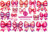 Pink Coquette Valentine Bow Clipart Bundle