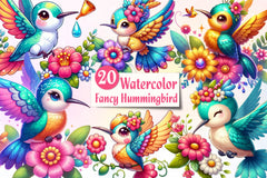 Fancy Hummingbird Clipart Bundle - CraftNest - Digital Crafting and Art