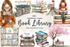 Book Girl And Library Clipart Bundle