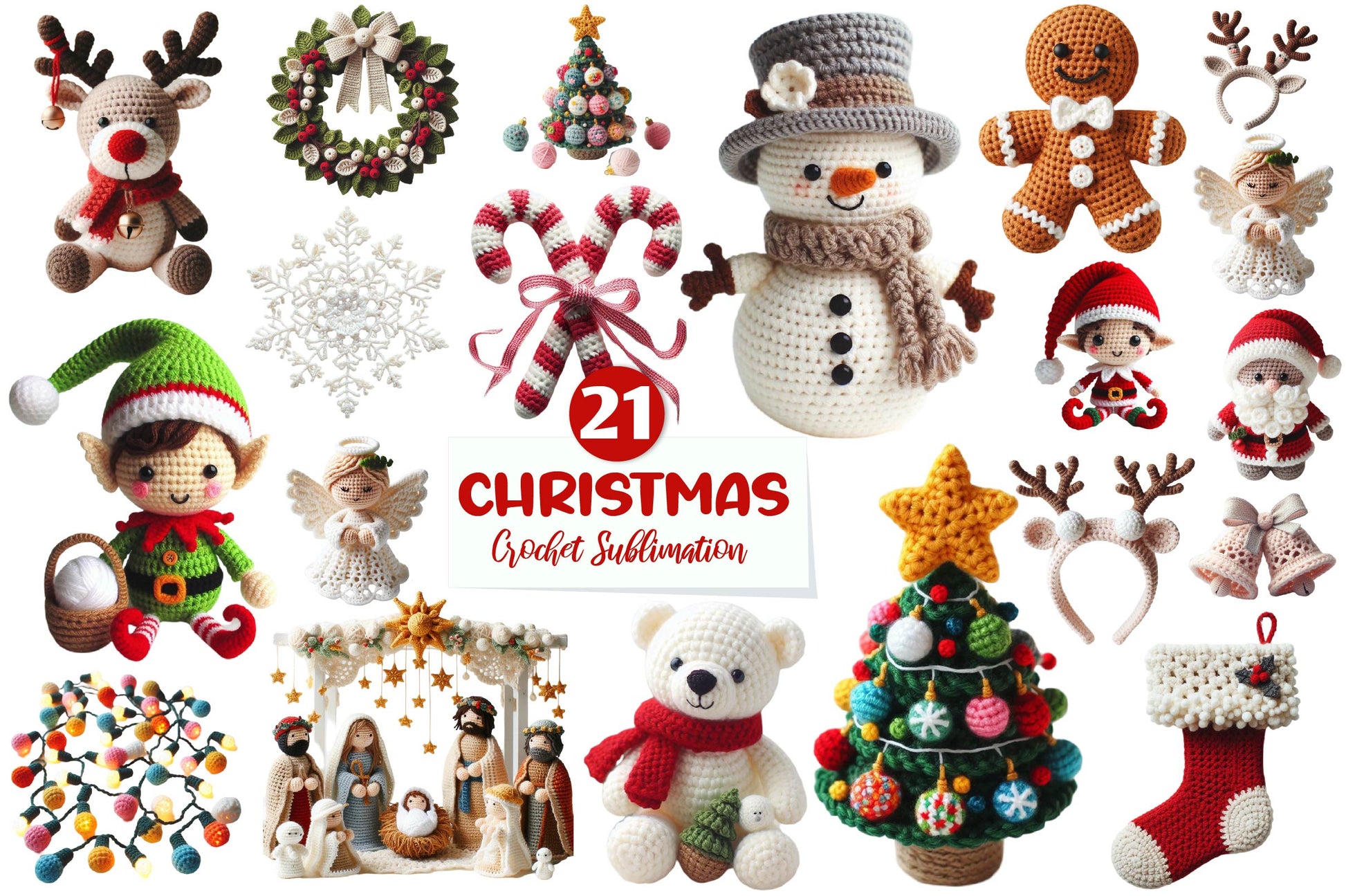 Crochet Christmas Clipart Bundle - CraftNest - Digital Crafting and Art
