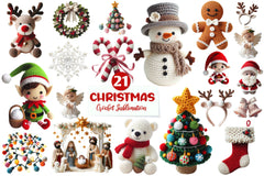 Crochet Christmas Clipart Bundle - CraftNest - Digital Crafting and Art