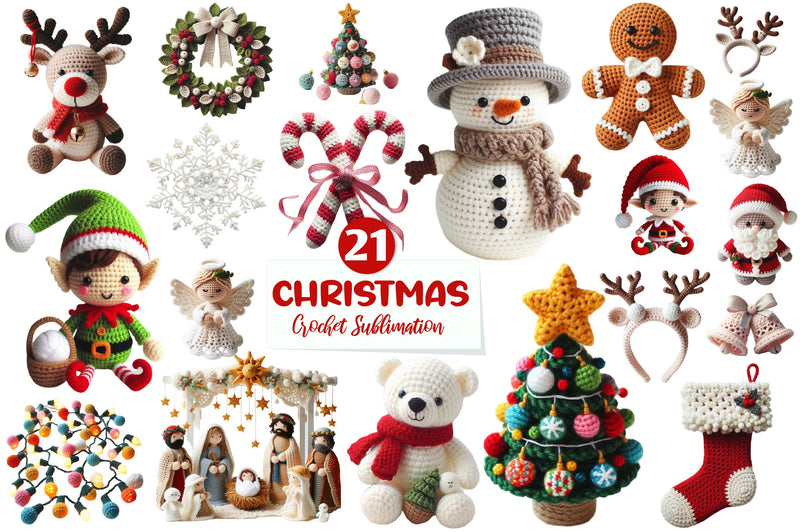 Crochet Christmas Clipart Bundle - CraftNest - Digital Crafting and Art