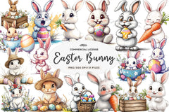 Cute Easter Bunny Clipart Bundle 3 - CraftNest - Digital Crafting and Art