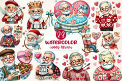 Funny Valentines Grandpa Clipart Bundle - CraftNest - Digital Crafting and Art