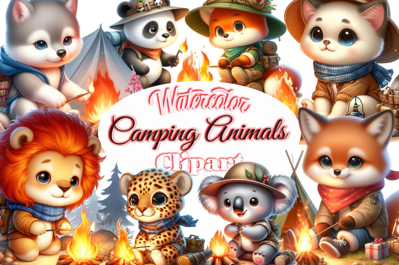 Camping Animals Clipart Bundle 1 - CraftNest - Digital Crafting and Art