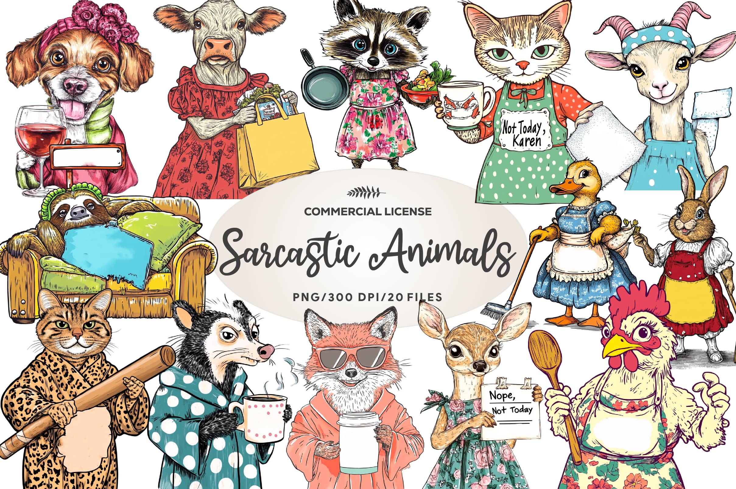 Sarcastic Animals Clipart Bundle - CraftNest - Digital Crafting and Art