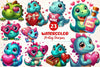 Peeking Dinosaur Valentine's Day Clipart Bundle