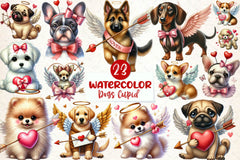 Dogs Cupid Valentines Day Clipart Bundle - CraftNest - Digital Crafting and Art
