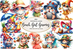 Beach Girl Gnomes Clipart Bundle 2 - CraftNest - Digital Crafting and Art