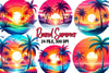 Retro Round Summer Clipart Bundle