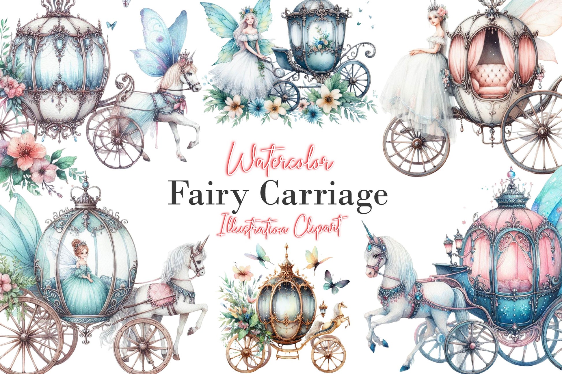 Fairy Carriage Clipart Bundle - CraftNest - Digital Crafting and Art