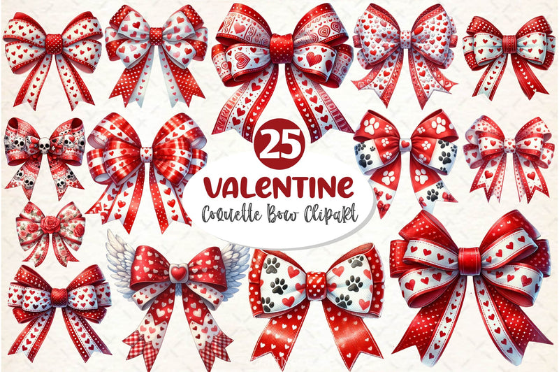 Coquette Valentine Bow Clipart Bundle 2 - CraftNest - Digital Crafting and Art