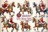Western Santa Sitting Horse Clipart Bundle