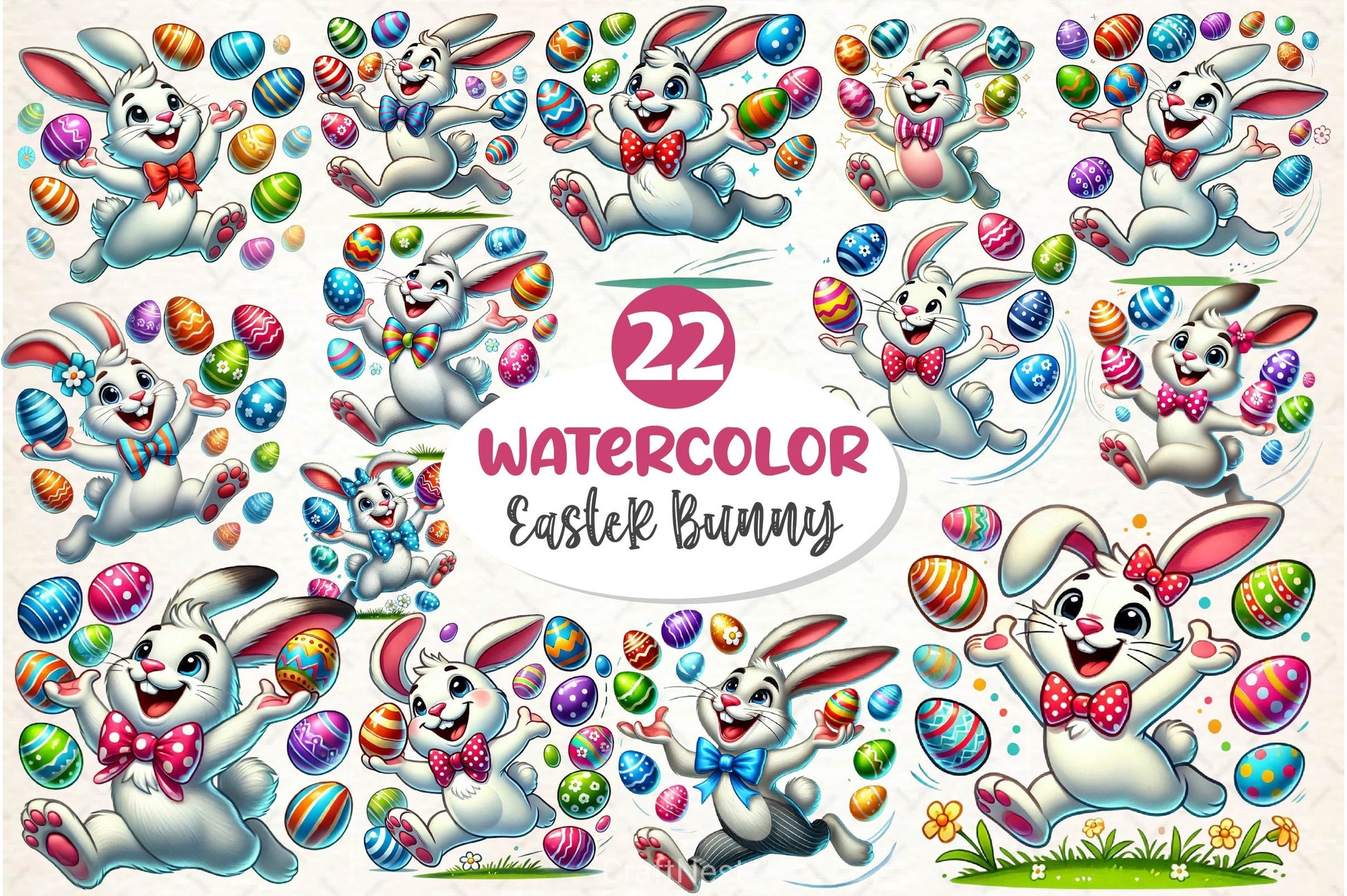 Funny Easter Bunny Clipart Bundle 4 - CraftNest - Digital Crafting and Art
