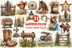 Western Spring Clipart Bundle 5 - CraftNest - Digital Crafting and Art