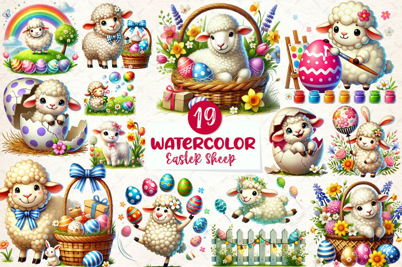 Easter Sheep Clipart Bundle 2 - CraftNest - Digital Crafting and Art