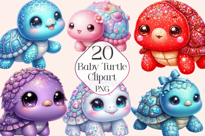 Cute Baby Turtle Clipart Bundle - CraftNest - Digital Crafting and Art