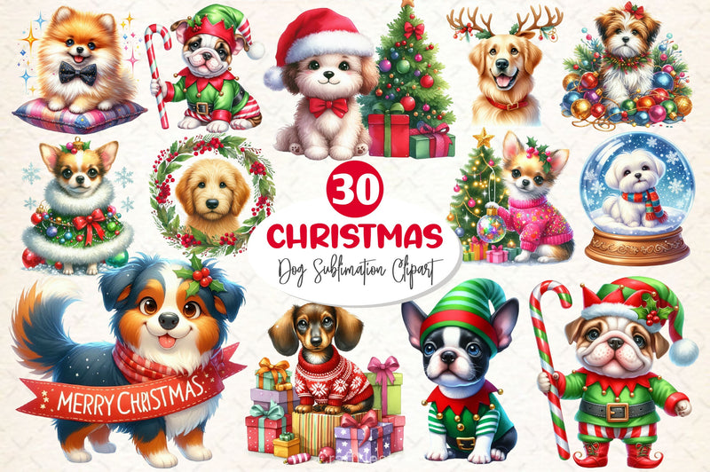 Christmas Dog Clipart Bundle 4 - CraftNest - Digital Crafting and Art
