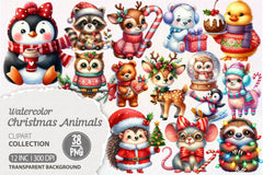 Christmas Cute Animals Clipart Bundle - CraftNest - Digital Crafting and Art