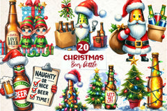 Funny Christmas Beer Bottle Clipart Bundle - CraftNest - Digital Crafting and Art
