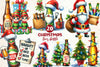Funny Christmas Beer Bottle Clipart Bundle