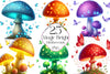 Magic Bright Mushrooms Clipart Bundle