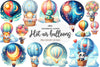 Hot Air Balloons Clipart Bundle