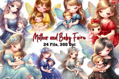 Mother And Baby Fairy Clipart Bundle - CraftNest - Digital Crafting and Art