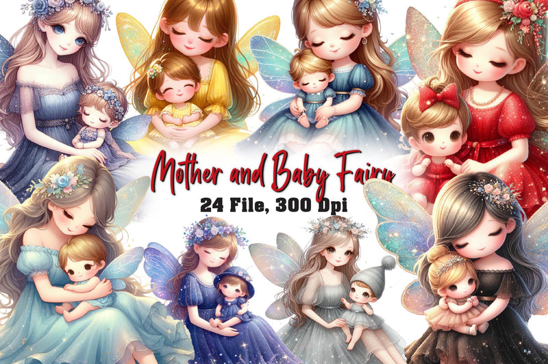 Mother And Baby Fairy Clipart Bundle - CraftNest - Digital Crafting and Art