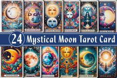 Mystical Moon Tarot Card Clipart Bundle - CraftNest - Digital Crafting and Art