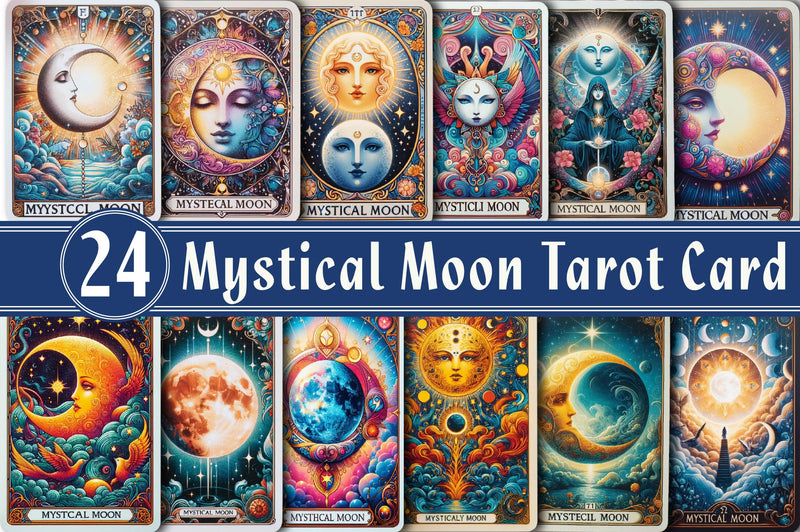 Mystical Moon Tarot Card Clipart Bundle - CraftNest - Digital Crafting and Art