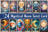 Mystical Moon Tarot Card Clipart Bundle
