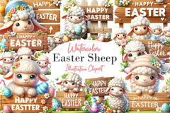 Easter Sheep Clipart Bundle - CraftNest - Digital Crafting and Art