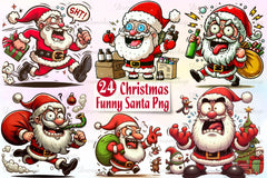 Funny Christmas Santa Clipart Bundle - CraftNest - Digital Crafting and Art