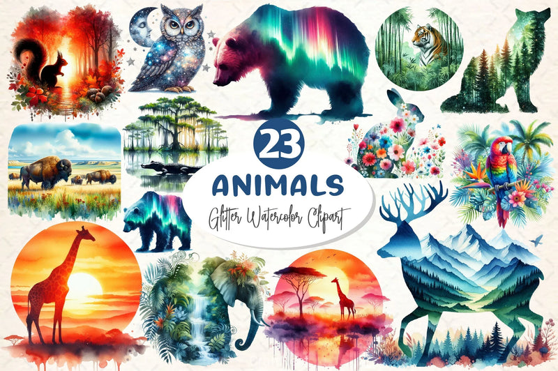 Double Exposure Animal Landscape Clipart Bundle - CraftNest - Digital Crafting and Art