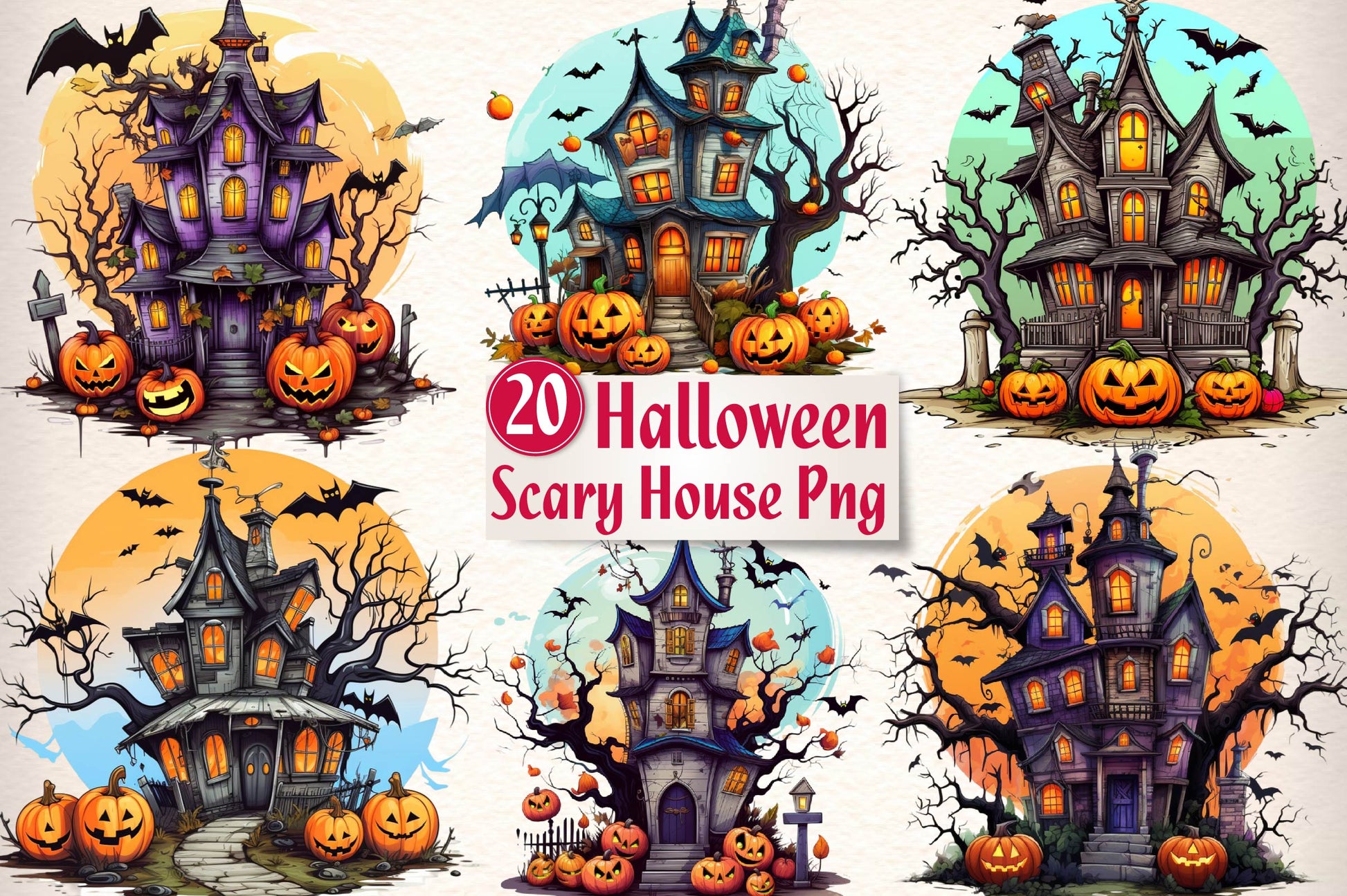 Scary Halloween Background Clipart Bundle - CraftNest - Digital Crafting and Art