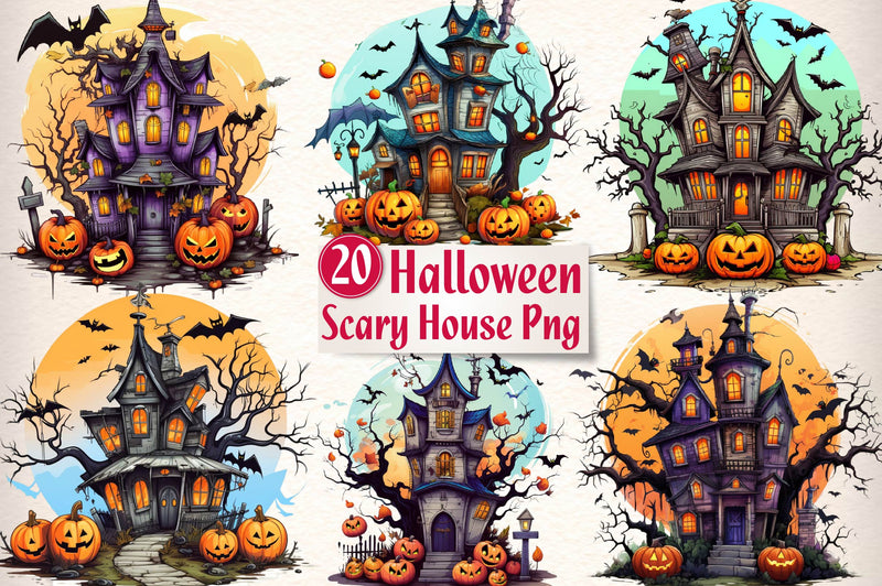 Scary Halloween Background Clipart Bundle - CraftNest - Digital Crafting and Art