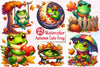 Autumn Frog Clipart Bundle