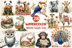 Spring Safari Time Clipart Bundle 2 - CraftNest - Digital Crafting and Art