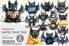 Quirky Halloween Black Bat Clipart Bundle