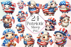 Patriotic Sheep Clipart Bundle - CraftNest - Digital Crafting and Art