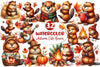 Autumn Cute Beaver Clipart Bundle 2