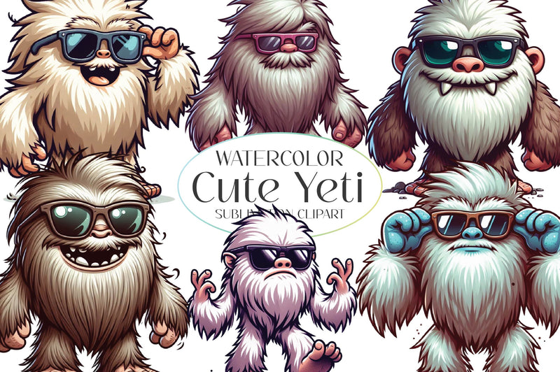 Cute Yeti Clipart Bundle 1 - CraftNest - Digital Crafting and Art