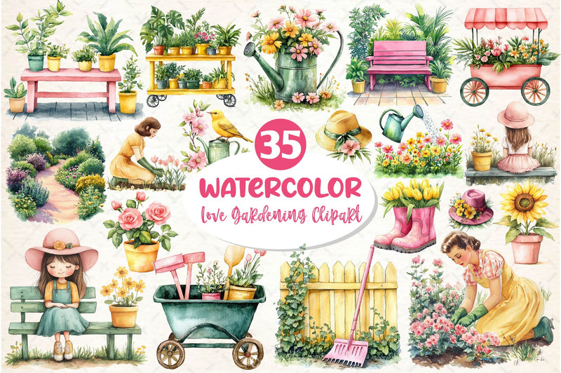Love Gardening Clipart Bundle - CraftNest - Digital Crafting and Art