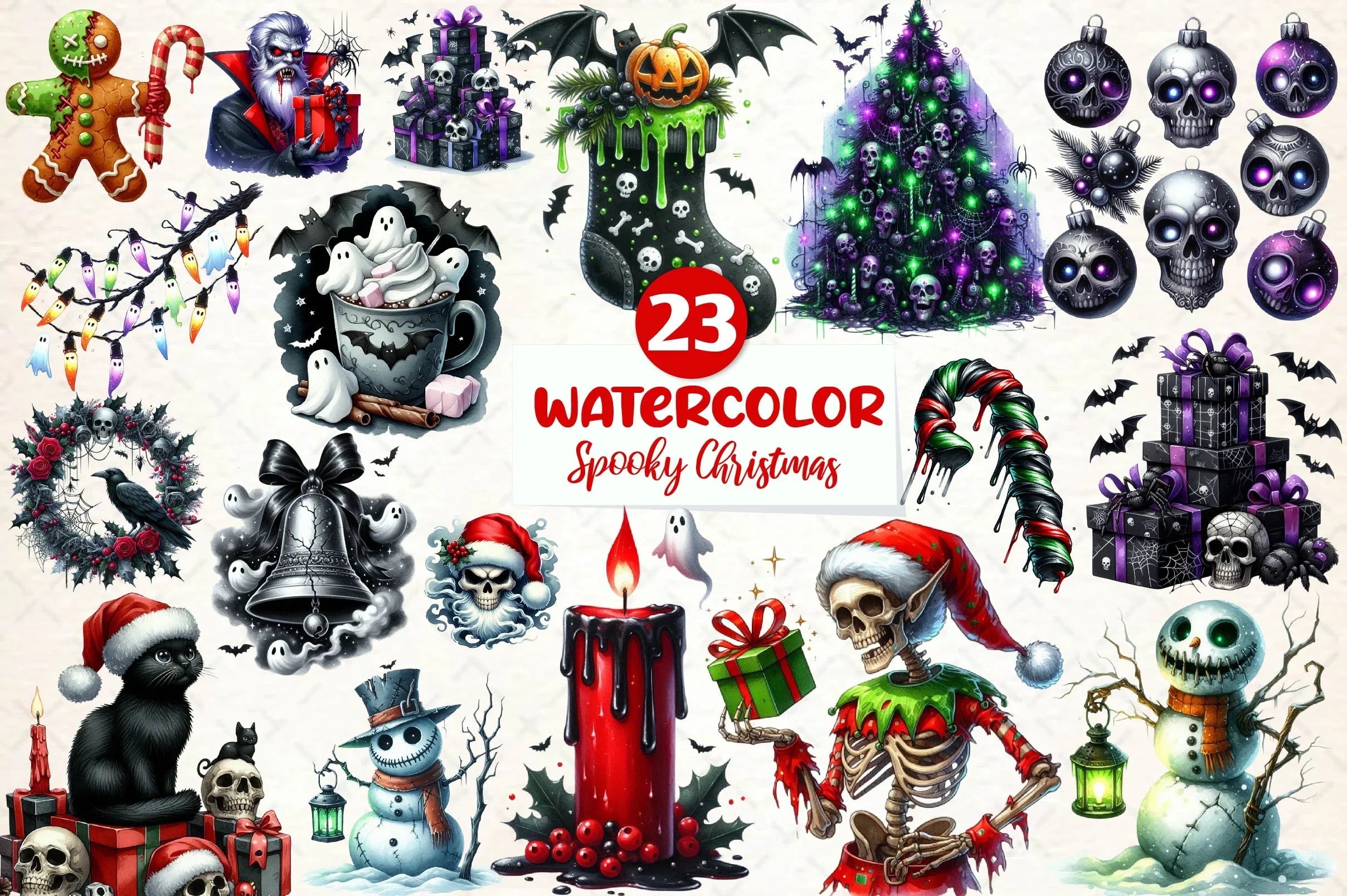 Spooky Christmas Clipart Bundle - CraftNest - Digital Crafting and Art