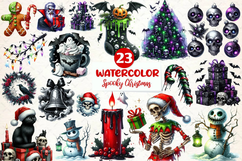 Spooky Christmas Clipart Bundle - CraftNest - Digital Crafting and Art