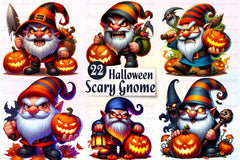 Halloween Scary Gnome Clipart Bundle - CraftNest - Digital Crafting and Art
