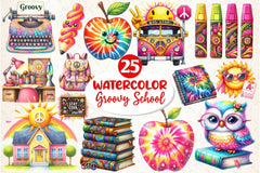 Groovy School Clipart Bundle 2 - CraftNest - Digital Crafting and Art