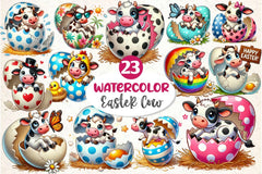 Easter Cow On Cracked Egg Clipart Bundle 2 - CraftNest - Digital Crafting and Art